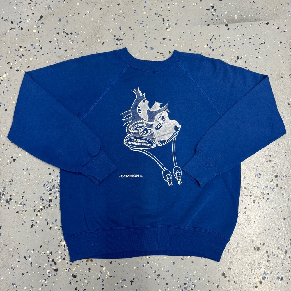 Vintage 90s Jerzees Artificial Heart Beat Graphic Sweatshirt M